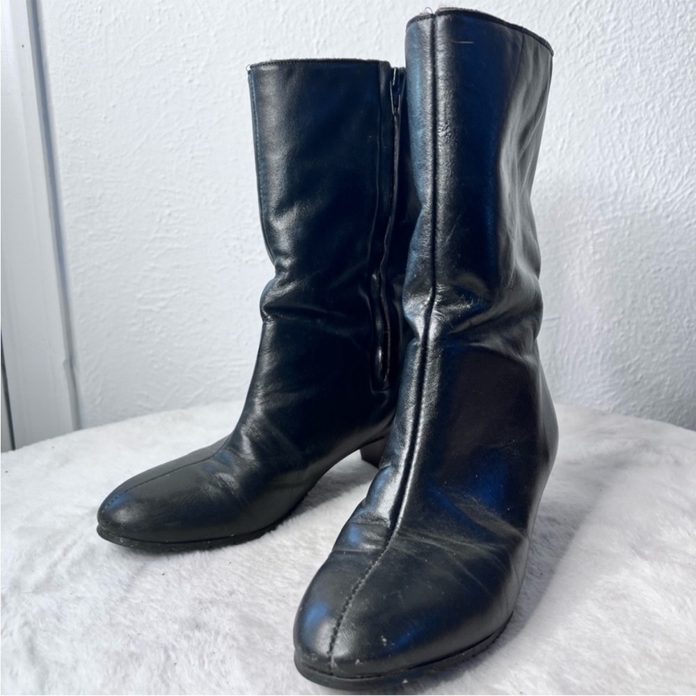 Joyce black mid calf shoes